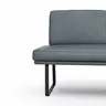 Bank Valloni - B ca. 221 cm, mit Rückenlehne, Leder, Hellblau