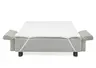 Faltsofa Easy - 2-Sitzer, ca. 140 cm inkl. Schlaffunktion/Topper/Armteil verstellbar, Stoff, Grau