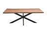 Esstisch - LB ca. 220x100 cm, Akazie massiv, Baumkante, Schwarz