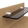 Nachttisch Lenoso - Eiche Nachbildung, Glas Graubraun