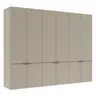 Drehtürenschrank Matera - BHT ca. 301x235x60 cm, Lack Matt, Muschelgrau, Griffe Coffee