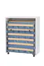 Verwandlungsklappbett mit Schrank - Liegefläche ca. 80x190 cm, Blau, Alufarben