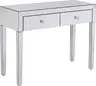 Konsolentisch- LB ca. 100x40 cm, Weiß, Lackiert, Verspiegelt
