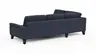 Ecksofa Oviedo - Ecke links mit 2,5-Sitzer, Stoff, Dunkelblau