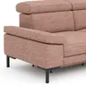Ecksofa Hudson - 2,5-Sitzer mit Ecke rechts, inkl. Kopfteil/Armlehne verstellbar und Sitzvorzug/Relaxfunktion (motorisch), Stoff, Kupfer