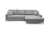 Ecksofa - 3-Sitzer mit Longchair rechts, Schlaffunktion, Stoff, Eisengrau