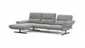 Ecksofa  Alexander - Longchair links mit 3-Sitzer inkl. Kopfstütze/Armlehne verstellbar, Stoff, Hellgrau