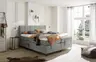 Boxspringbett EM Mirano - mit Motor, Matratze, Topper, Liegefläche ca. 180x200 cm, Stoff, Grau
