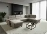Wohnlandschaft - Longchair links mit 2,5-Sitzer und Ecke rechts, Stoff, Taupe