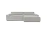 Ecksofa - 2-Sitzer mit Longchair rechts, Sitzvorzug motorisch, Stoff, Silbergrau