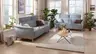 Sofa Nevin - 2,5-Sitzer inkl. Kopfpolsterverstellung, Stoff, Silbergrau