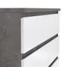 Kommode - B ca. 77 cm, Betonoptik, Weiß Hochglanz