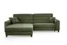 Ecksofa JAROM - 3-Sitzer, Ecke rechts inkl. Relaxfunktion (motorisch) und Kopfteil verstellbar, Stoff, Grün