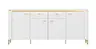 Sideboard - mit Beleuchtung, Alpinweiß, Goldfarben, Weiß Hochglanz