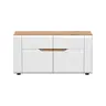Sitzbank - B ca. 91 cm, Eiche Evoke Nachbildung, Weiß Hochglanz