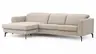 Ecksofa Rafaela 2.0 - Longchair mit 2,5-Sitzer rechts inkl. Sitzvorzug, Kopteilverstellung motorisch und Relaxfunktion motorisch im Longchair, Leder, Champagner