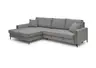 Ecksofa - Longchair links mit 3-Sitzer, Schlaffunktion, Stoff, Grau