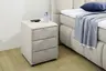 Nachttisch- Inkl. Ladeport, Stoff, Beige