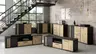 TV-Board FLORISS- Schwarz, Eiche Dekor