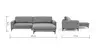 Ecksofa Oviedo - 1,5-Sitzer mit Longchair rechts, Stoff, Grau