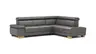 Ecksofa Philadelphia - 2,5-Sitzer mit Ecke rechts inkl. Kopfteil verstellbar, Leder, Anthrazit