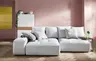Ecksofa Palazzina - Longchair links, 1,5-sitzer, Stoff, Hellgrau