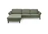 Ecksofa CALM PREMIUM 2.0 - Longchair links mit 3-Sitzer, Rückenlehne verstellbar, Stoff, Dunkelgrün