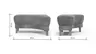 Hocker Stamford - gebogen, Rechts, LB ca. 89x65 cm, Stoff, Anthrazit