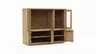 Highboard Bakersfield - Rückwand mit Holzschindeln, Asteiche massiv, geölt