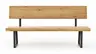 Holzbank Clifton - mit Rückenlehne, Breite ca. 180cm, Wildeiche massiv, natur