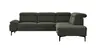 Ecksofa Felipa - 2,5-Sitzer mit Ecke rechts inkl. Kopfteil verstellbar, Stoff, Dunkelgrün