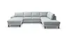 Wohnlandschaft CALM - Longchair links, 2-Sitzer, Ecke rechts, Microfaser, Hellblau