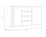 Sideboard FLORISS- Weiß, Eiche Dekor