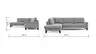 Ecksofa Oviedo - Ecke links mit 2,5-Sitzer inkl. Drehsitz, Stoff, Grau