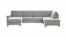 Wohnlandschaft Merlos H - Longchair links und 2,5-Sitzer mit Ecke rechts inkl. Relaxfunktion (motorisch), Stoff, Grau