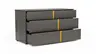 Kommode Loretto - BHT ca. 127x70x51 cm, Lack matt, Anthrazit