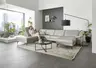 Wohnlandschaft - Ecke links mit 2,5-Sitzer und Longchair rechts, Kopfteil verstellbar, Leder, Alufarben
