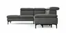 Ecksofa Felipa - Ecke links mit 2,5-Sitzer inkl. Armlehne verstellbar und Rückenlehne/Sitztiefe verstellbar (motorisch), Leder, Grau