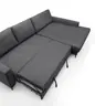 Ecksofa - 3-Sitzer mit Longchair rechts, Schlaffunktion, Stoff, Anthrazit