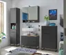 Highboard- Schwarz Matt, Eiche Dekor